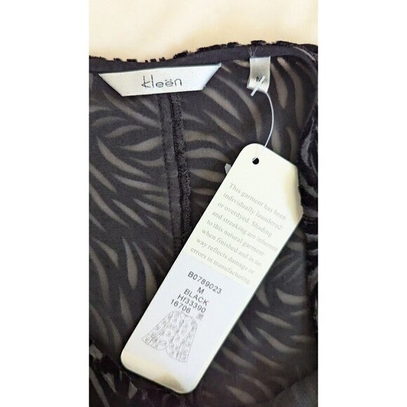 Kleen Women's Blouse Jacket Sheer Silk/Velvet Swirl Medium NEW - Picture 3 of 4